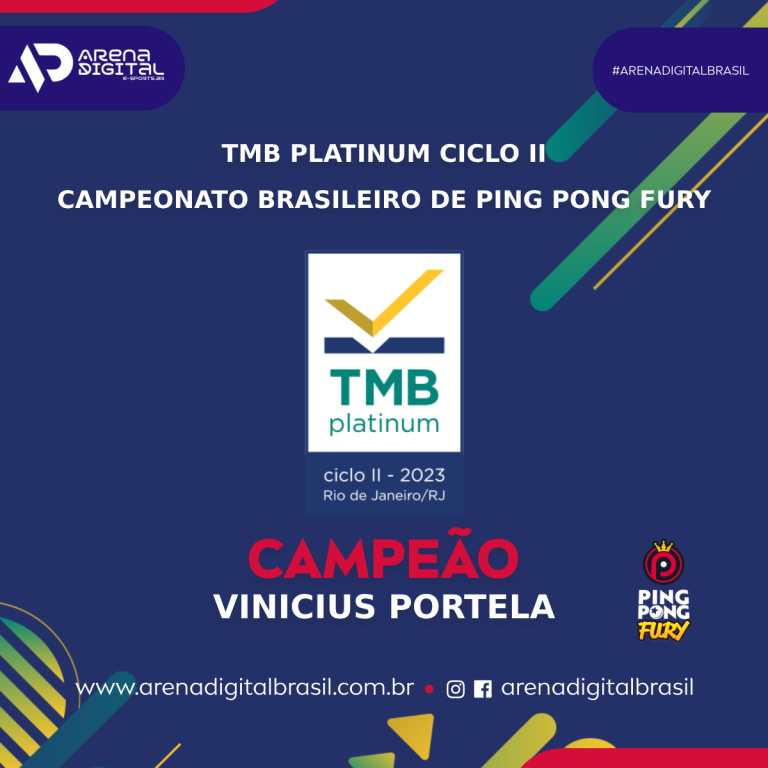 Vinicius Portela se consagra como tricampeão do TMB Platinum Campeonato Brasileiro de PingPong Fury