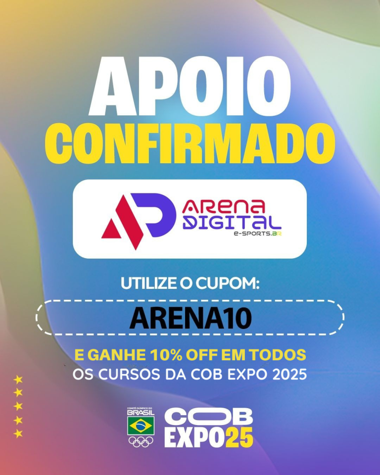 EXPLOSÃO DE ORGULHO: ARENA DIGITAL É O ÚNICO APOIO INSTITUCIONAL DOS GAMES NA MAIOR FEIRA ESPORTIVA DA AMÉRICA LATINA!