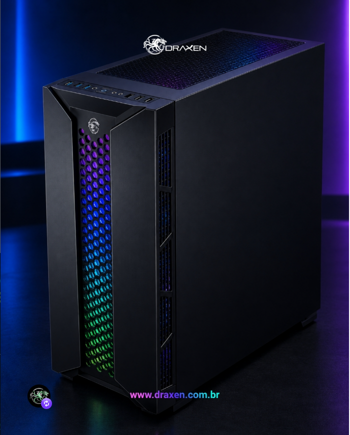 Seu setup tem que ter a sua assinatura: o Gabinete Gamer Draxen e a presença que define o seu espaço